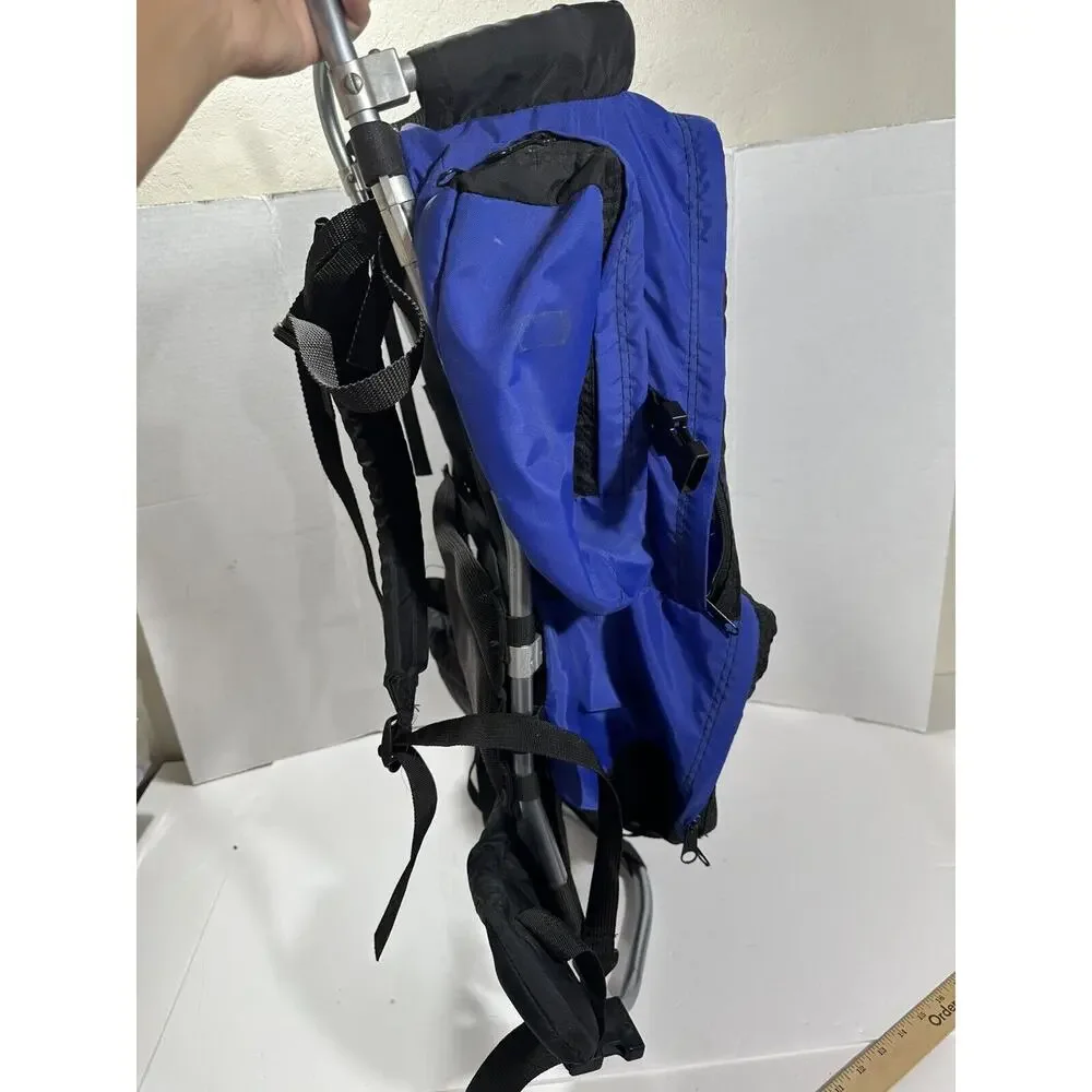 Vintage JANSPORT External Frame Hiking Backpack Hip Wings‎ Blue 90’s Made in USA